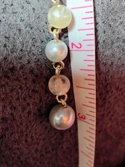 S401 Vtg Set Japan Multi Strand Beaded Necklace Clip Earrings Glass Faux Pearl