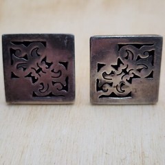 Sterling Silver Mexican Cufflinks Signed On Back Vintage 925 Mexico VTG Nice!