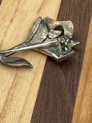 Vintage 925 Sterling Silver Stick Pin Flower Beautiful!