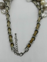 Vintage “Cha Cha” Necklace Cluster Runway Statement Silver-Tone Dangling Baubles