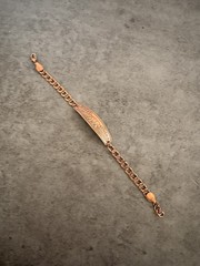 Vintage Copper Bar Bear Plate Tag Curb Link Chain, Men Bracelet – preowned