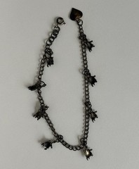 Vintage 925 Sterling Silver Dangling Tiny Turtle Charms Chain Link Bracelet 7.5”