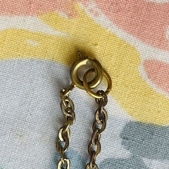 Vintage Dark Blue Glass Necklace Gold Tone Filigree Art Nouveau Look