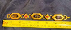 Vintage Yves Saint Laurent YSL Resin Stones Gold Tone Metal Bracelet