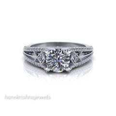 14K White Gold Over 2CT Radiant Lab-Created Diamond Vintage Halo Engagement Ring