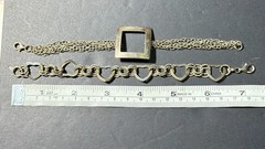 Lot of Two Vintage Sterling Silver 925 Italian Bracelets 7 Inch Hearts Italy
