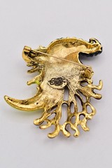 Kirks Folly Vintage Witch Moon Brooch Halloween Rhinestone Enamel Pin Signed 9B
