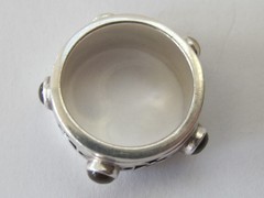 Vintage Geo Art Sterling Silver 925 Citrine Spinner Band Ring Sz 7 Maltese Cross