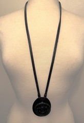 Gerda Lynggaard Monies Leather , Ebony Wood & Black Onyx Pendant Necklace
