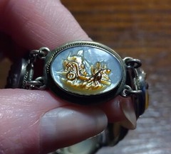 Roman ‘Days Of The Week’ Carved Shell Cameo Bracelet 800 Silver See Pics/Desc