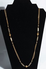 Extra Long Necklace Gold Toned Vintage Fashion Jewlery