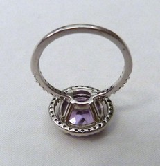 DESIGNER 6.84 CARATS AMETHYST WHITE TOPAZ GEMSTONE STERLING SILVER RING 9