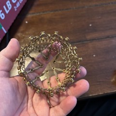 Vintage 1950s Expandable Chignon Hair Bun Cage Gold Tone, Prong Set Rhinestones