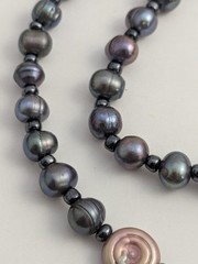 Vtg Handmade Necklace Lot Hematite Pearl Carnelian Garnet Beads Gold Filled