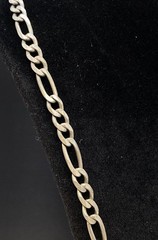 Sterling Silver 925 Figaro Chain Necklace 23″ 5mm 23.9g