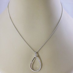 Vintage 14 Karat White Gold Diamond Pendant Necklace #11281