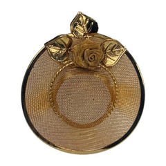 Vintage Gold Tone Sun Hat Brooch 2.5″ Pin
