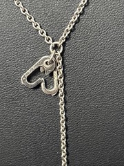 Vintage Sterling Silver Y Necklace Charm Holder Chain Casual Signed 8gram 26”