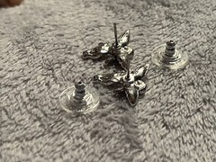 Vintage Silver Tone Large Cherub Angel Post Earrings