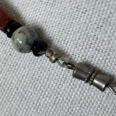 Vintage Semi-precious Natural Stone Necklace Barrel Clasp 24”