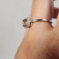 NIB Semi VTG 1cts Golden Champagne Topaz 925 Ring Sz 9/10