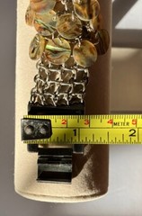 Vintage Mesh Chain And Abalone Fashion Watch Mother Of Pearl Face Quartz Works
