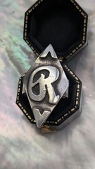 Vintage Sterling Silver Initial “R” Ring-Monogram Ring-Signet Ring