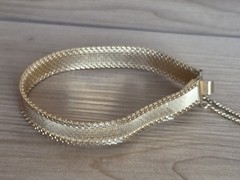 Vintage Signed Monet Gold Tone Bracelet With Safety Chain