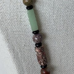 Vintage Semi-precious Natural Stone Necklace Barrel Clasp 24”