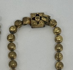 Vintage Victorian Ball and Chain Brass Ornate Slide Clasp Necklace Lot of 3