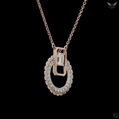 Lab Created Diamond 0.82ct Pendant Necklace Rose Gold Plated Gift