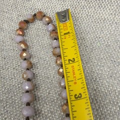 Vintage Necklace Opera Length 60 Inches Faceted Lilac Golden Pink Glass Beads