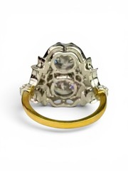 Vintage Art Deco Style Round Cut Lab Created Diamond Engagement 14K Gold FN Ring