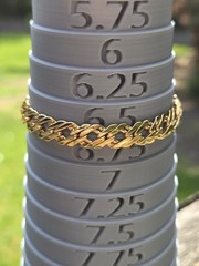 Vintage Gold Tone Stacker Bracelet Fold Over Clasp Chain Well Made