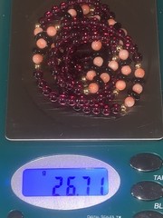 Antique 14k Gold Garnet Coral Onyx Necklace 28″