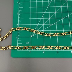 Vintage Figaro Chain Necklace Gold Tone 1990s 1/4″ Thick 29″ Long No Clasp