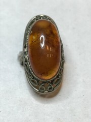 Natural OLD Antique BUTTERSCOTCH Baltic Amber Stone Ring 4,9 gr