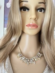 🔥Vint. AB Clear-Champagne Rhinestone Necklace Not Signed (was $99)