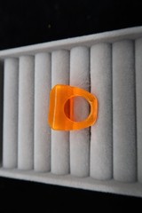 Vtg 60’s Orange Mod Acrylic Resin Glow in the Dark Ring Retro Fashion Size 5.5
