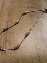 Vintage Revlon Necklace- Gray Bronze Floating Beads Cable Jewelry 18″ Length