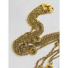 Celebrity VTG Regal necklace signed Glass Cabochon Bezel Regal Multi Chain 28″