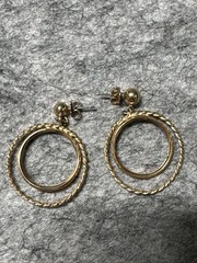 Vintage Double Dangling Hoops Earrings Avon