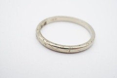 Vintage 18k White Gold Diamond Ring Etched Size 6.75