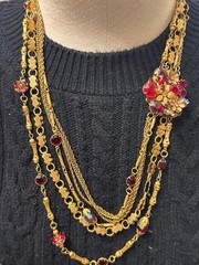 Verified RARE 40’s Miriam Haskell Multi Detailing Strand W/ Faceted Crystal