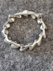 Silver Tone Heart Circle Brooch Pin. Mother’s Day Gift.