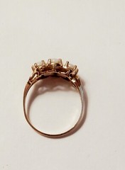 Vintage Colorful 1.03ctw Triple Opal 14K Yellow Gold Ring Size 7.75