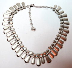 VTG SAUTEUR RENOIR CLEOPATRA CHOCKER NECKLACE 925 STERLING SILVER 17″ & 22mm 40g