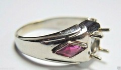 Antique Art Deco Setting 20K White Gold Mounting Hold 6 MM Ring Size 8 UK-P