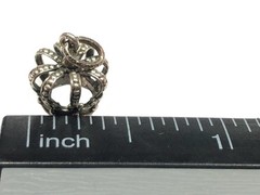 Vtg Sterling Silver Royal Cage Crown King Queen Bracelet Charm Pendant