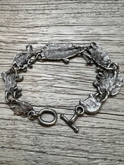 Vintage Silver Tone Noah’s Ark Bracelet 7.5/8 inch Very Good PreOwned Condition